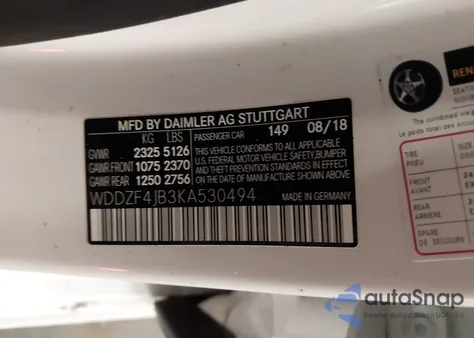2019 Mercedes-Benz E 300 from USA, damaged, VIN WDDZF4JB3KA530494